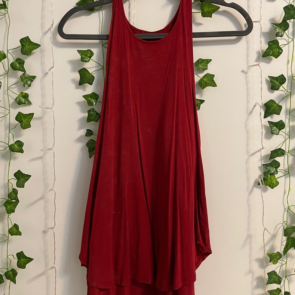 Red Flowy Tank Top